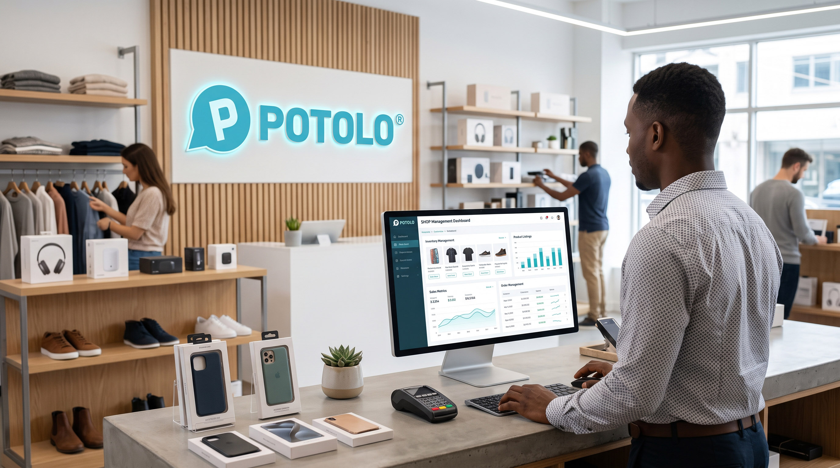 Shop owner reviewing live orders on the Potolo Shop management dashboard
